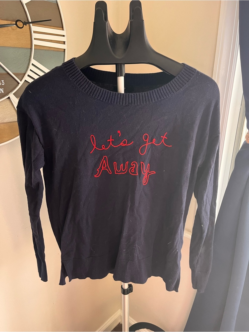 GAP Navy Blue Long-Sleeve Sweater with Red Script